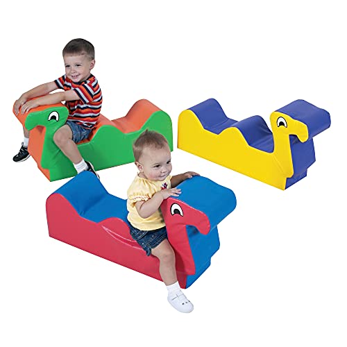 Children’s Factory Nessie Family – Set of 3, Toddler/Infant Ride On Toys for 1-2 Year Old, Indoor Soft Play Equipment for Daycare/Classroom, Multi