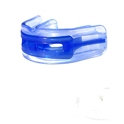 Brain Pad LoPro+ Double Laminated Strap/Strapless Combo in one Adult Mouthguard (Blue/Clear)