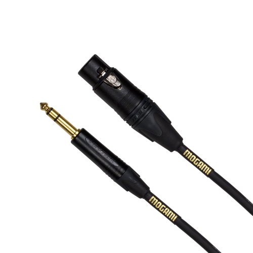 Mogami Gold TRS-XLRF-10 Balanced Audio Adapter Cable, XLR-Female to 1/4″ TRS Male Plug, Gold Contacts, Straight Connectors, 10 Foot