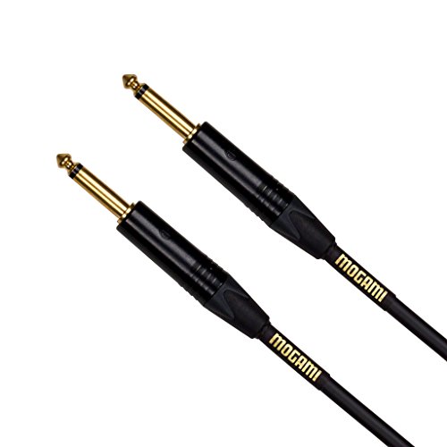 Mogami Gold INSTRUMENT-10 Guitar Instrument Cable, 1/4″ TS Male Plugs, Gold Contacts, Straight Connectors, 10 Foot