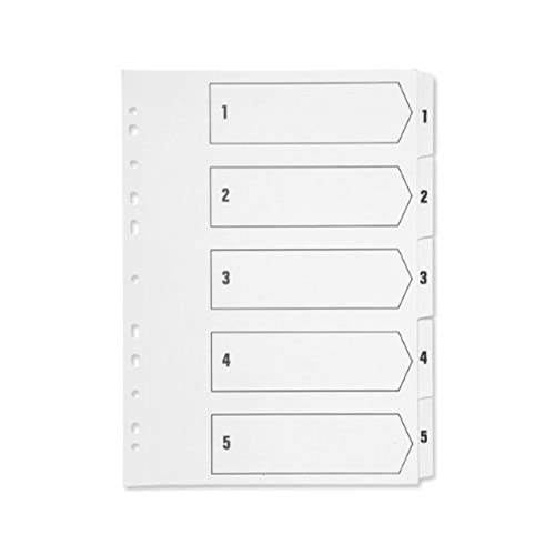 Q-Connect KF01527 Index A4 Multi-Punched 1-5 Reinforced Board Clear Tabbed KF01527 – White