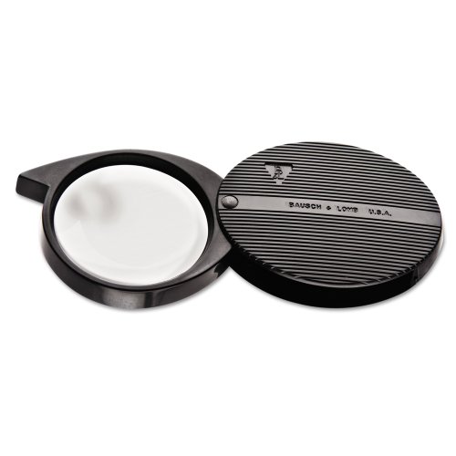 Bausch & Lomb 4X Folded Pocket Magnifier, 36mm Diameter Lens (812354), Black