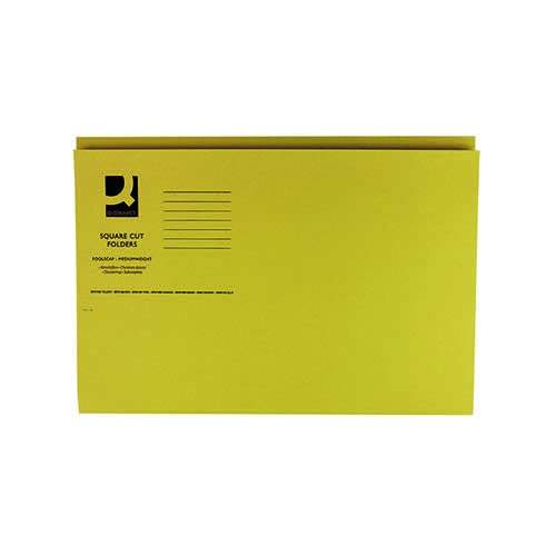Q Connect Light Weight 180gsm Foolscap Square Cut Folder – Yellow | The Storepaperoomates Retail Market - Fast Affordable Shopping