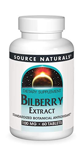 Source Naturals Bilberry Extract 100 mg Standardized Botanical Antioxidant – 60 Tablets