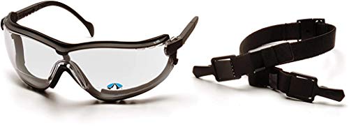 Pyramex Safety V2G Readers Eyewear, Black Strap/Temples, Clear +1.5 Anti-Fog Lens