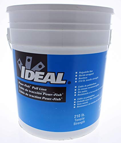 IDEAL Electrical 31-340 Powr-Fish® Pull Line – 6,500 ft. White Fishing Line with Blue Tracer, 210lb. Tensile Strength