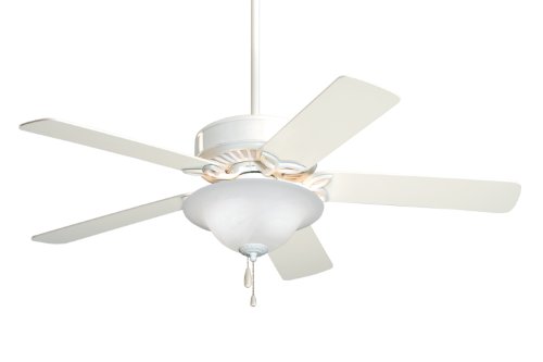 Luminance Pro Series LED Ceiling Fan with Pull Chain | 50 Inch Fixture with Dual Mount for Flush or Downrod Hanging | Reversible Blades with Light Bulbs Included, 50-Inch, Appliance White