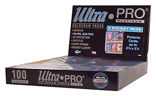 Ultra Pro 6-Pocket Platinum Page with 2-1/2″ X 5-1/4″ Pockets 100 ct.