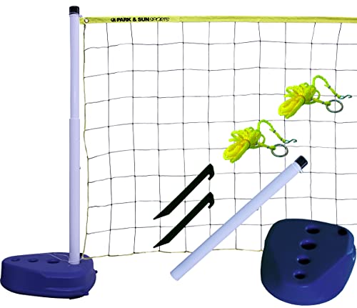 Park & Sun Sports Portable Indoor/Outdoor Swimming Pool Volleyball Net System, Blue, 24′ W x 3′ H