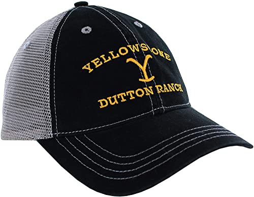 Yellowstone Dutton Ranch Mesh Trucker Hat Blk/Gry