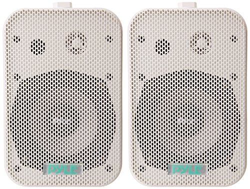 Pyle Home Dual Waterproof Outdoor Speaker System – 5.25 Inch Pair of Weatherproof Wall/Ceiling Mounted Speakers w/Heavy Duty Grill, Universal Mount – for Use in The Pool, Patio, Indoor PDWR40W (White)