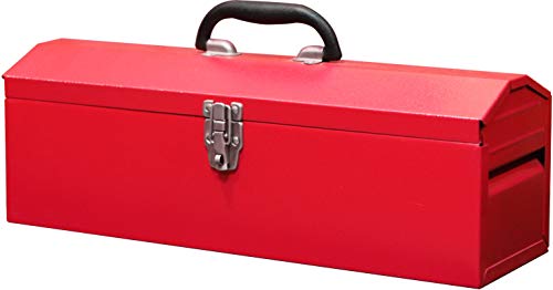 BIG RED TB101 Torin 19″ Hip Roof Style Portable Steel Tool Box with Metal Latch Closure and Removable Storage Tray, Red