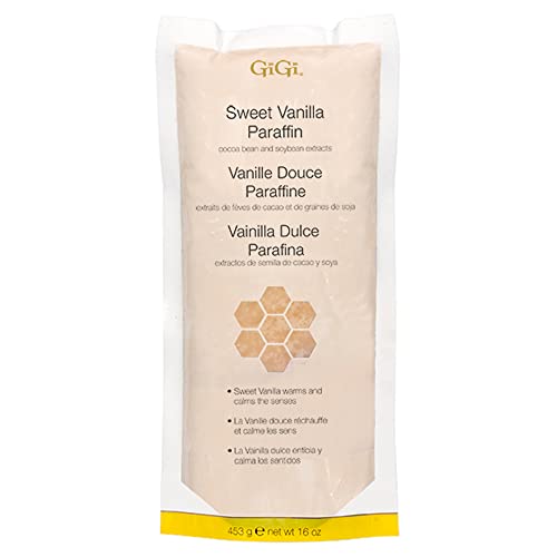 GiGi Sweet Vanilla Paraffin Wax | Paraffin Bath Wax With Spa Quality Finish | with Cocoa Bean and Soybean Extracts | 16 Oz.
