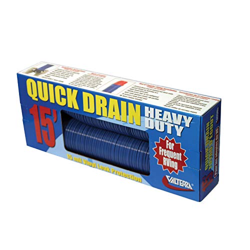 Valterra D04-0057 Heavy-Duty Quick Drain Hose – 15′ – Blue
