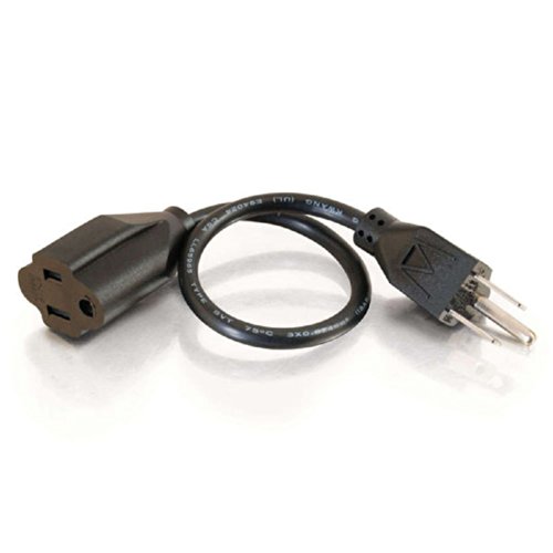 C2G Power Cord, Short Extension Cord, Power Extension Cord, 18 AWG, Black, 6 Feet (1.82 Meters), Cables to Go 03115