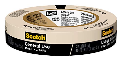 Scotch General Use Masking Tape for Basic Painting, 0.94 inches by 60 yards, 2025, 1 roll