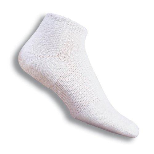 Thorlos Men’s WMM Walking Thick Padded Low Cut Sock, White, Medium