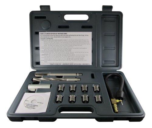 CalVan Tools 38900 Two Valve Ford Triton Tool Kit – Foolproof Repair System, Spark Plug Thread Repair Kit. Tools and Equipment