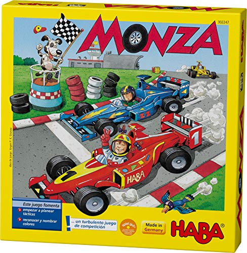 HABA Monza – A Car Racing Beginner’s Board Game Encourages Thinking Skills – Ages 5 and Up (Made in Germany)