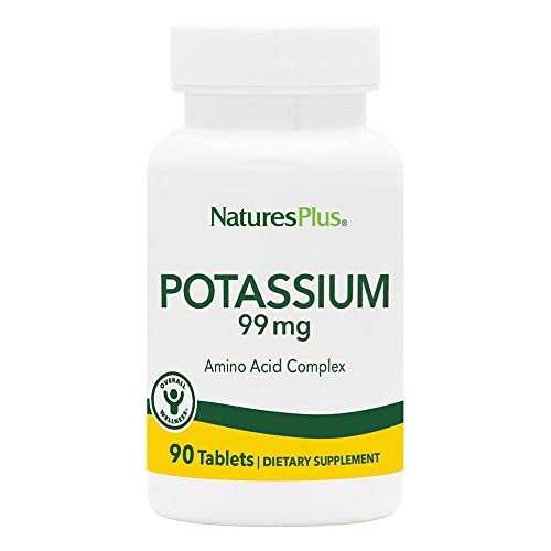 Nature’s Plus Potassium 99 mg, 90 Tablets – Supports Healthy Electrolyte Balance & Overall Well-Being – Gluten Free, Vegetarian – 90 Servings