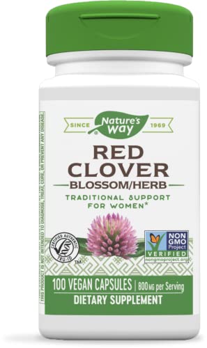 Nature’s Way Red Clover Blossom / Herb, 800 mg per serving, 100 Capsules