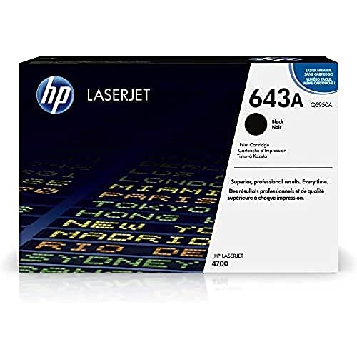 HP 643A Black Toner Cartridge | Works with HP Color LaserJet 4700 Series | Q5950A