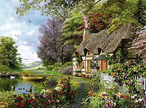 Ravensburger Country Cottage 1500 Piece Jigsaw Puzzle for Adults – Softclick Technology Means Pieces Fit Together Perfectly, Green