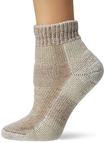 Thorlo Women’s Light Hiking Moderate Padded Ankle Socks, Khaki, Medium/10 (Ladies Shoe Size 7-9)