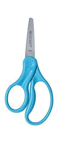 Westcott 13178 Left-Handed Scissors, Hard Handle Kids’ Scissors, Ages 4-8, 5-Inch Pointed Tip