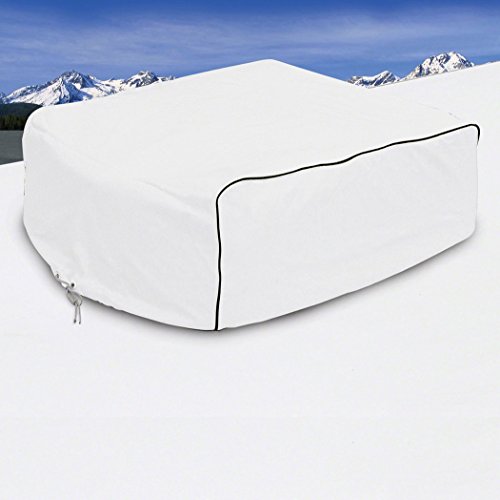 Classic Accessories Over Drive RV Air Conditioner Cover, Duo-Therm Brisk Air and Quick Cool, White, Heavy-Duty Fabric, Draw Cord Hem, Easy to Clean Vinyl