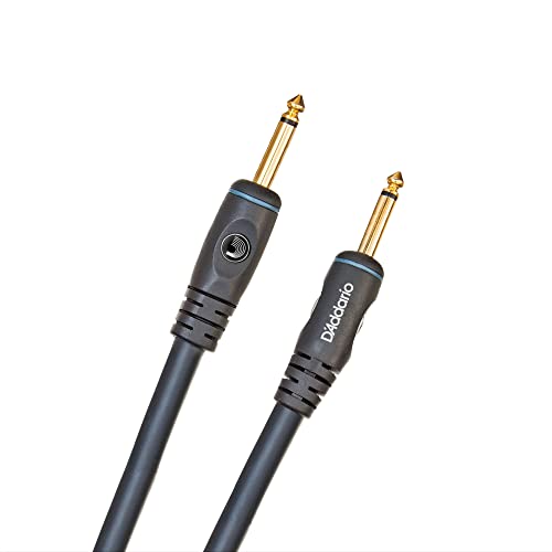 D’Addario Speaker Cable – Gold Plated Plugs for Optimal Signal Flow – Shielded for Noise Reduction – 1/4 Inch Male to 1/4 Inch Male – Custom Series – 5 Feet/1.52 Meters – Straight Ends – 1 Pack