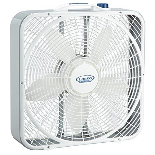 Lasko 20″ Weather-Shield Performance Box Fan-Features Innovative Wind Ring System for Up to 30% More Air, 20 Inch, 3720