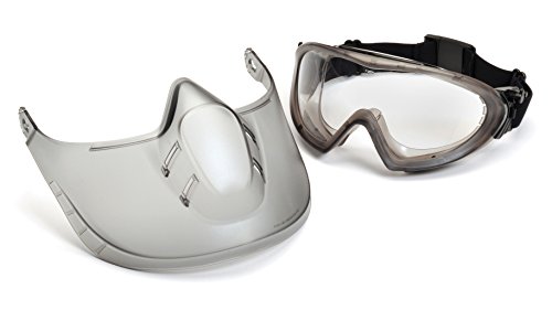 PYRAMEX Safety Products Direct/Indirect-Gray Frame/Clear Anti-Fog Lens woth faceshield attachment