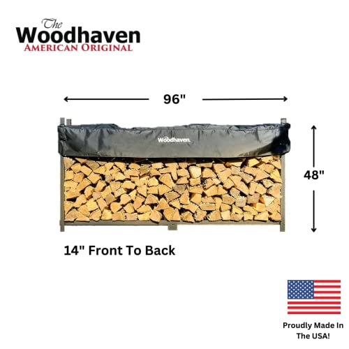 Woodhaven 8 Foot, Made In USA Firewood Log Rack With Cover, Outdoor Use Lifetime Structural Warranty, Black Texture Powder Coat Finish, Made With Heavy Duty Steel | The Storepaperoomates Retail Market - Fast Affordable Shopping
