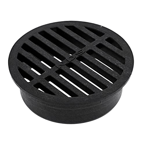 NDS 11 Round Grate, 4-Inch, Landscaping and Patios, Black Plastic