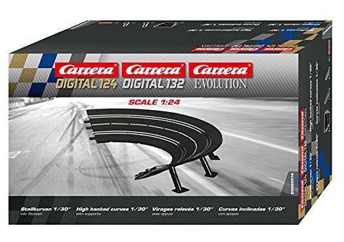 Carrera 20574 1/30 High Banked Curve 6-Piece Track Add-on Accessory Parts for Digital 124/132 and Evolution