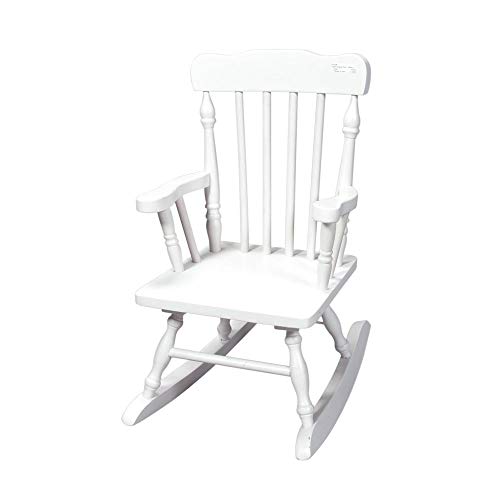 Gift Mark Childs Rocking Chairs – Classic Hand-Made Wooden Rockers for Boys and Girls – Vintage Style Colonial Kid’s Seats – Childrens Furniture Rocker (White)