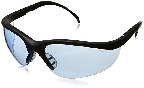 MCR KD113 Crews Klondike Safety Glasses Black Frame Light Blue Lens, 1 Pair