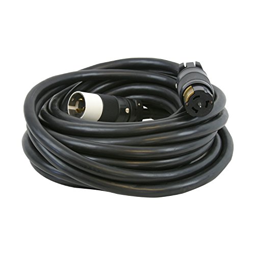 CEP Construction Electrical Products 6400M 100-Feet Black Rubber Temporary Power Cord with 50-Amp Plug Ends