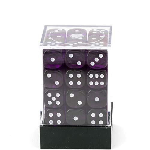 Chessex Dice D6 Sets: Purple with White Translucent – 12Mm Six Sided Die (36) Block of Dice | The Storepaperoomates Retail Market - Fast Affordable Shopping