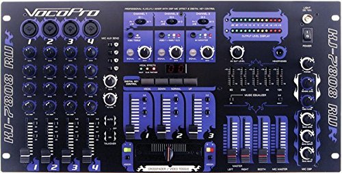 VocoPro KJ-7808RV Professional KJ/DJ/VJ Mixer with DSP Mic Effect and Digital Key Control