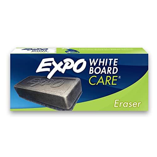 Expo 81505 Block Eraser Dry Erase Whiteboard Board Eraser, Soft Pile, 5 1/8 W x 1 1/4 H – Pack of 1, Black