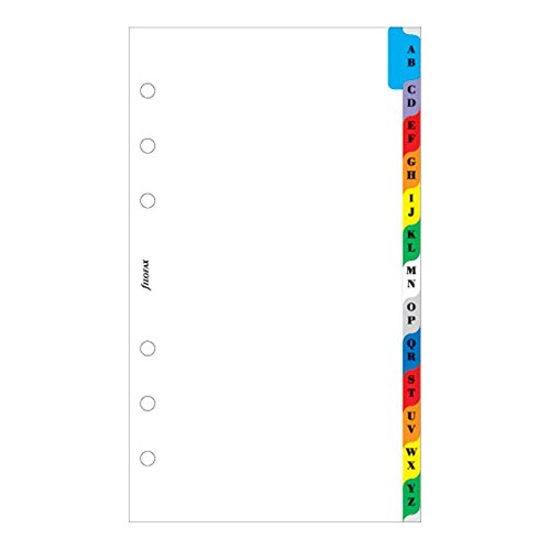 FILOFAX A-Z 2 Letter Colored Index for Personal & Personal Compact Organizers (B131608)