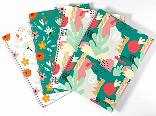 Silvine A4 Wirebound Notebooks in 4 Assorted Marlene West Designs. 160 Pages, Lined with Margin. Ref TWA4MW [Pack of 4]