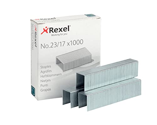 Rexel No. 23 17Mm Heavy Duty and Tacker Staples 130 Sheet Capacity (Pack of 1000)