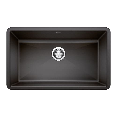 BLANCO, Anthracite 440149 PRECIS SILGRANIT Super Single Undermount Kitchen Sink, 32″ X 19″