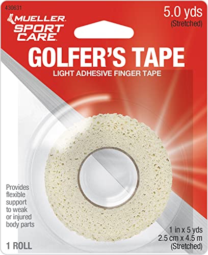 Mueller MU430631 Golfers Grip Tape, White, 0.25×4.5 m (Pack of 1)
