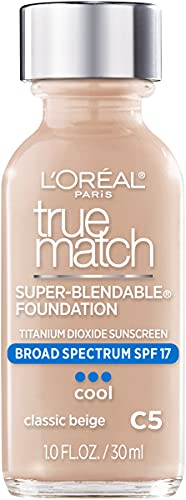 L’Oreal Paris Makeup True Match Super-Blendable Liquid Foundation, Classic Beige C5, 1 Fl Oz,1 Count