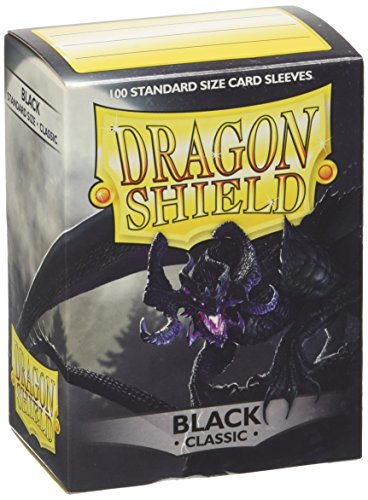 Dragon Shield Standard Size Card Sleeves – Classic Black 100 CT – MTG Card Sleeves are Smooth & Tough – Compatible with Pokemon, Yugioh, & Magic The Gathering Card Sleeves, (ART10002)