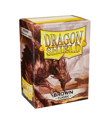 Dragon Shield Standard Size Card Sleeves – Classic Brown 100 CT – MTG Card Sleeves are Smooth & Tough – Compatible with Pokemon, Yugioh, & Magic The Gathering Card Sleeves, (AT-10011)